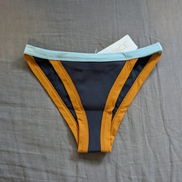 L*Space Lala Vacay Bikini Set Slate Sky Blue Inka Gold - Picture 9 of 14
